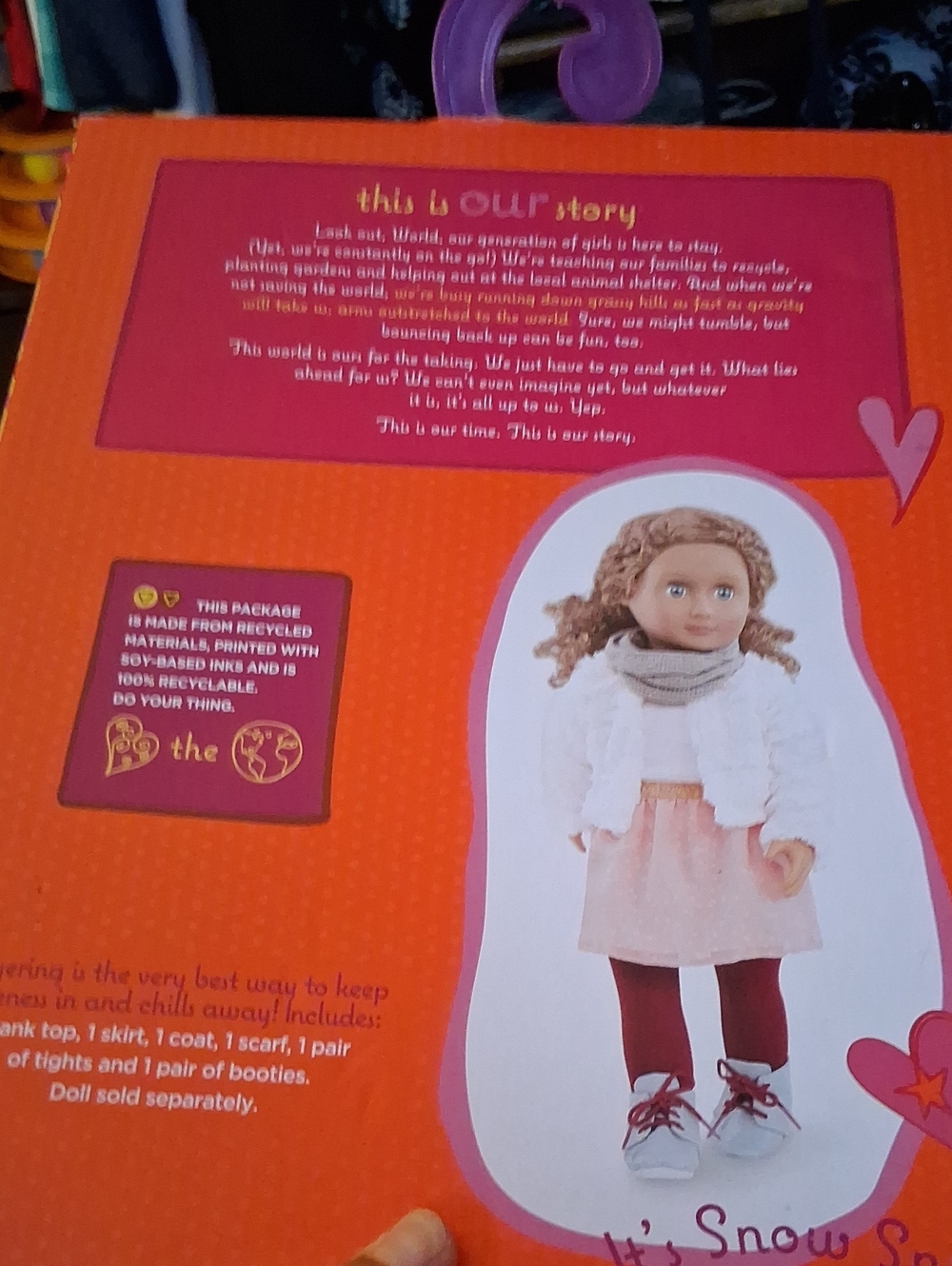 Our Generation "It's Snow Snuggly" Doll Outfit - Pink & Blue - Picture 6 of 6